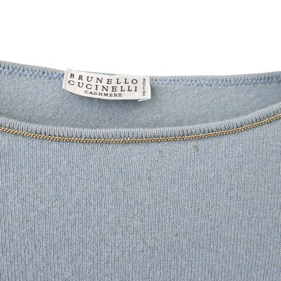 Brunello Cucinelli Sweater Sz XS Blue Cashmere Knit Pullover Quiet Luxury Italy - Picture 5 of 9